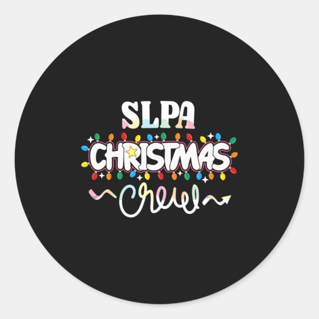 Sticker Rond Slpa Christmas Crew Speech Pathology Istant Xma  (Devant)