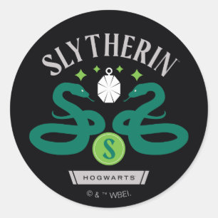 Sticker Rond SLYTHERIN™ House Double Snake Locket Graphique