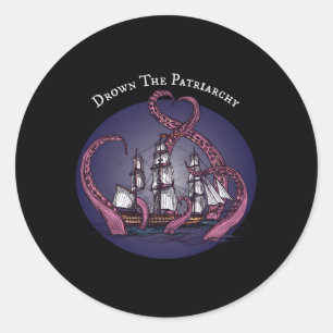 Sticker Rond Smash Le Patriarcat Féministe Octopus Féminisme