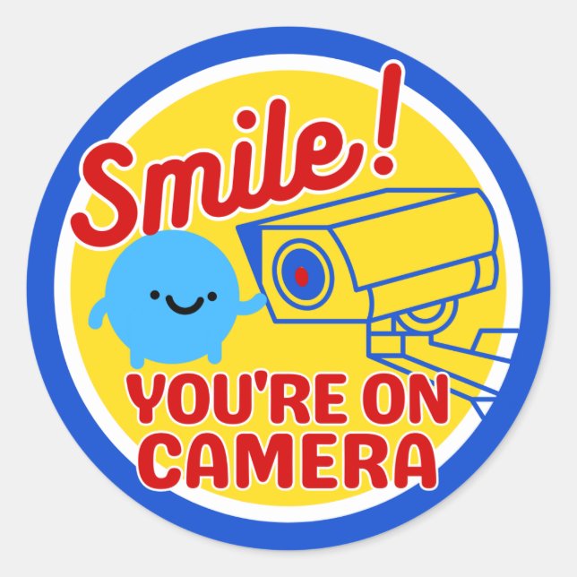 Sticker Rond Smile Vous Êtes Sur Caméra (Devant)