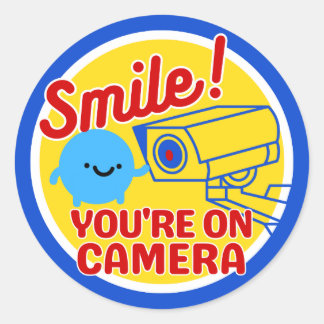 Sticker Rond Smile Vous Êtes Sur Caméra