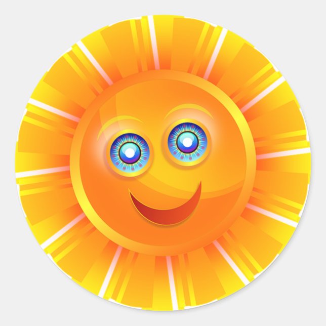 Sticker Rond Smiley Sunshine (Devant)