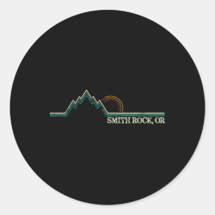 Sticker Rond Smith Rock Oregon Rétro Escalade d'été