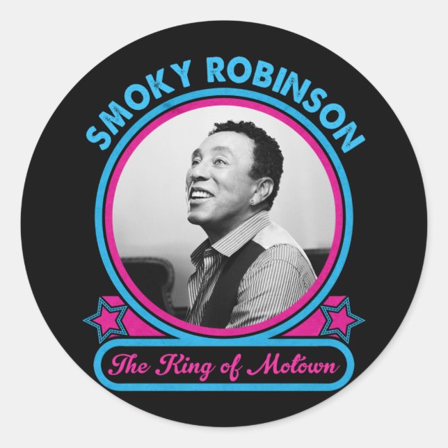 Sticker Rond Smokey Robinson Le Roi De Motown (Devant)