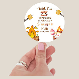 Sticker Rond Smores Anniversaire Merci Tags Favoriser Tags Smor