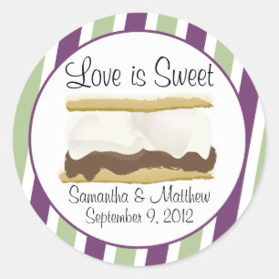Sticker Rond Smores Favor - L'amour est doux