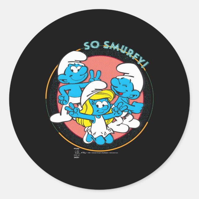 Sticker Rond Smurfette Jokey So Smurfey (Devant)