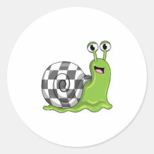 Sticker Rond Snack aux échecs avec échiquier