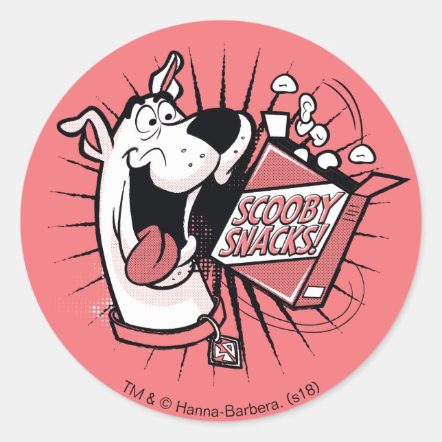 Sticker Rond Snacks Scooby Doo demi-teinte Scooby (Devant)