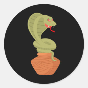Sticker Rond Snake Cobra serpents animal reptile animal python 