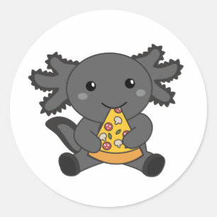 Sticker Rond Snaxolotl Axolotl Lover Animaux mignons Pizza Clas