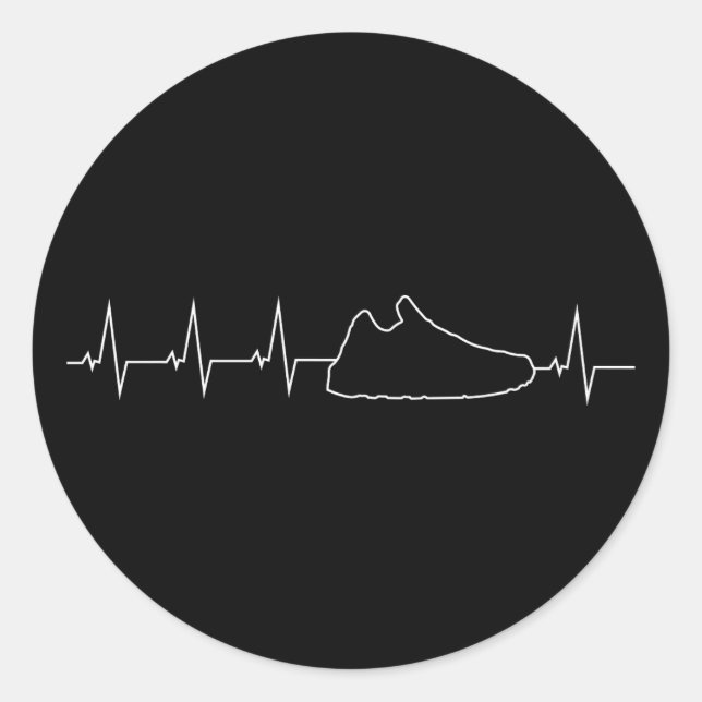 Sticker Rond Sneakerhead Heartbeat Basket Wear For Kicks Addic (Devant)