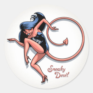 Sticker Rond Sneaky Devil