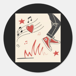 Sticker Rond Snicker Music Colorful Expressive Art numérique Il