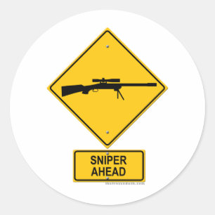 Sticker Rond Sniper à l'avant Signal d'avertissement