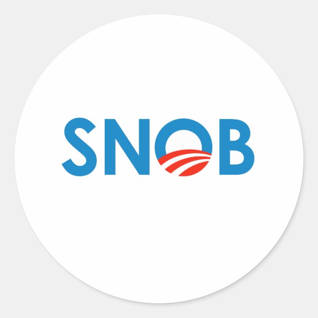 STICKER ROND SNOB / ANTI-OBAMA (Devant)