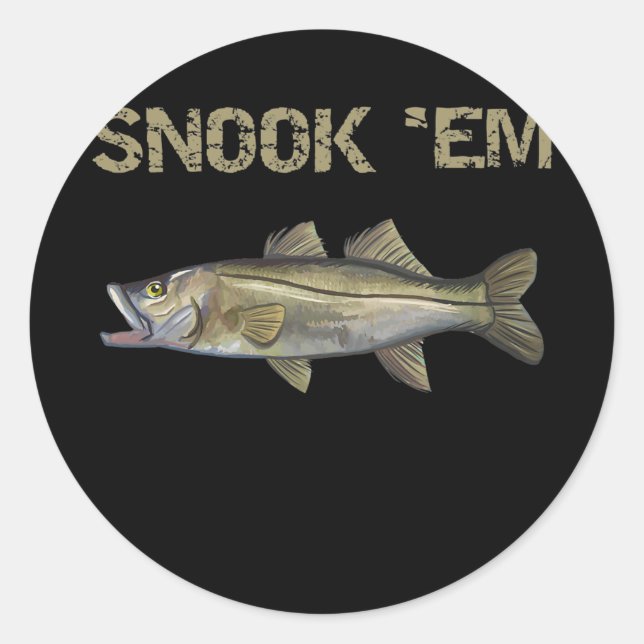 Sticker Rond Snook 'Em Snook Fishing Common Snook (Devant)