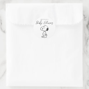 Sticker Rond Snoopy d'arachides BABY SHOWER