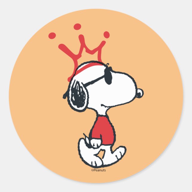 Sticker Rond Snoopy - Joe Cool Crown (Devant)