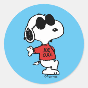 Sticker Rond Snoopy "Joe Cool" debout