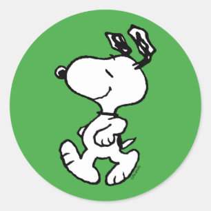 Sticker Rond Snoopy So Sweet Flower Motif