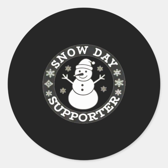 Sticker Rond Snow Day Suprter Fun Winter Snowflake Teacher Stud (Devant)