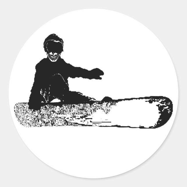 Sticker Rond snowboard BOARD OU DIE (Devant)