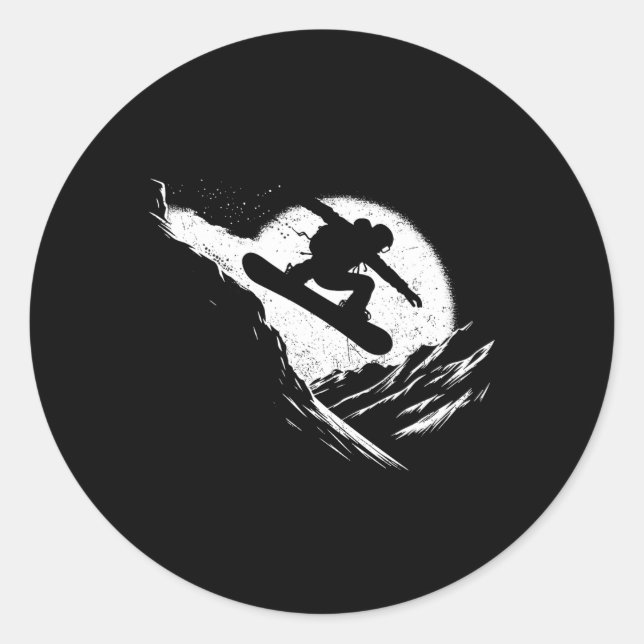 Sticker Rond Snowboard Cliff Snowboard Snowboard Distresse (Devant)