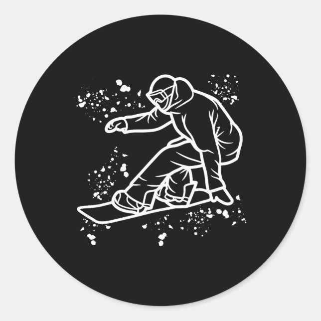 Sticker Rond Snowboard coloré Snowboard Snowboard 36 (Devant)