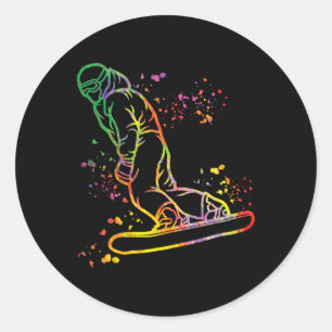 Sticker Rond Snowboard coloré Snowboard Snowboard 8