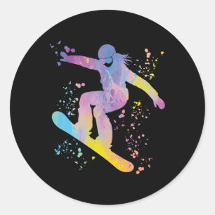 Sticker Rond Snowboard Colorful Snowboard Snowboard &# ;