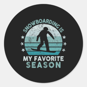Sticker Rond Snowboard est ma saison préférée hiver SPORT de gl