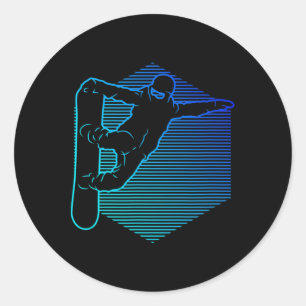 Sticker Rond Snowboard féminin Snowboard Snowboard