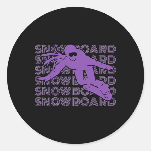 Sticker Rond Snowboard Femmes Snowboard Snowboard Snowboard 2 (Devant)