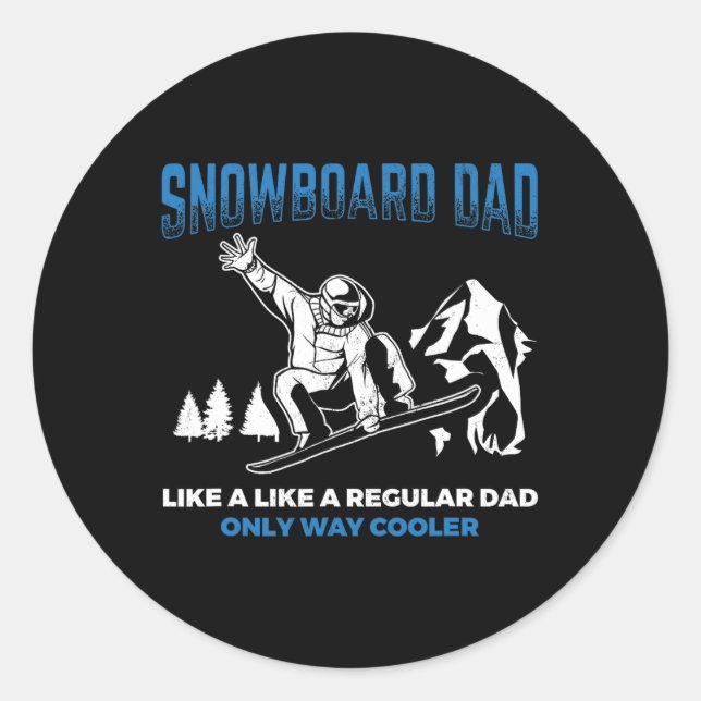 Sticker Rond Snowboard Papa Way Glacière Snowboard Père Snowboa (Devant)