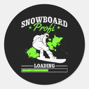 Sticker Rond Snowboard Profi Chargement I Freestyle Snowboard N
