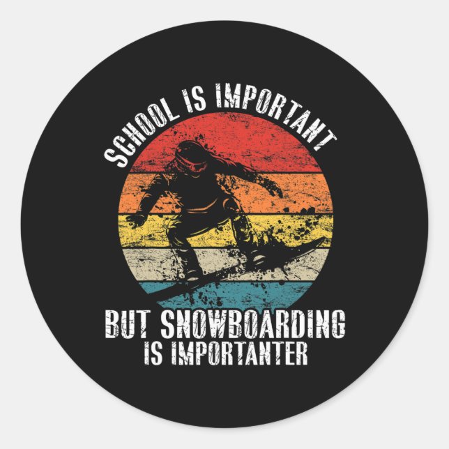 Sticker Rond Snowboard School Importante Snowboard Snow (Devant)