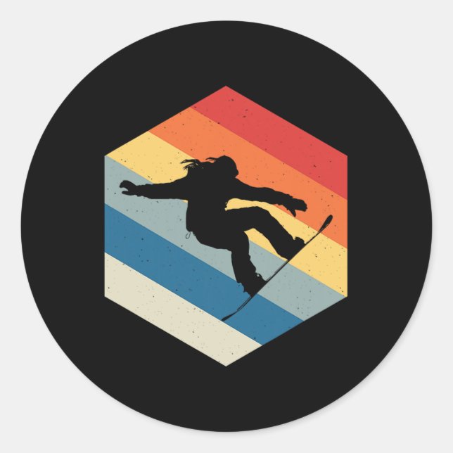 Sticker Rond Snowboard Shirt Snowboardeur Snowboard Lover Sno (Devant)