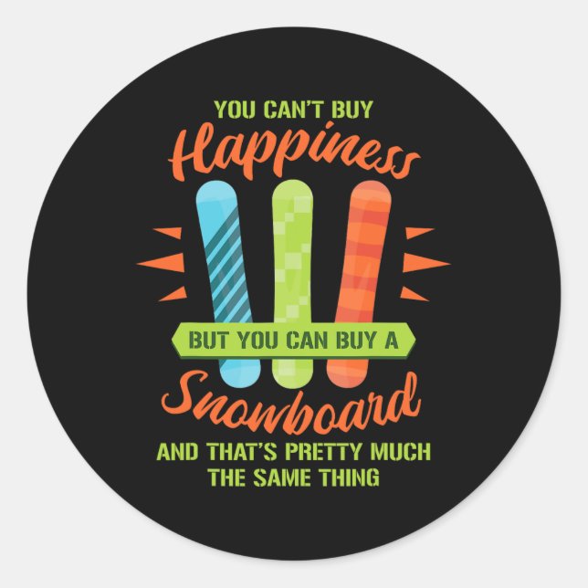 Sticker Rond Snowboard Ski Amusant Snowboard Snowboard Gi (Devant)