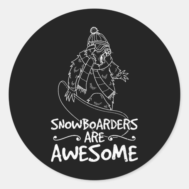 Sticker Rond Snowboard Ski Snowboard Activité compétitive (Devant)