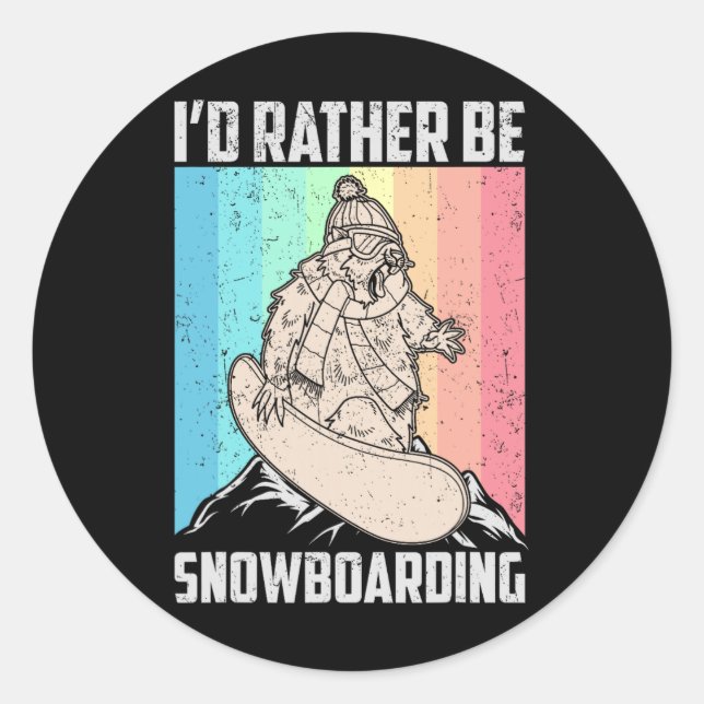 Sticker Rond Snowboard Ski Snowboard Activité compétitive (Devant)