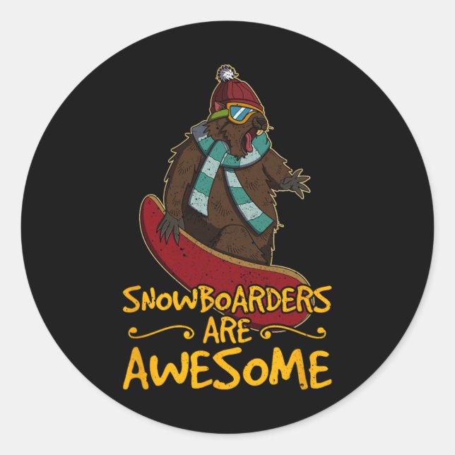 Sticker Rond Snowboard Ski Snowboard Activité compétitive (Devant)