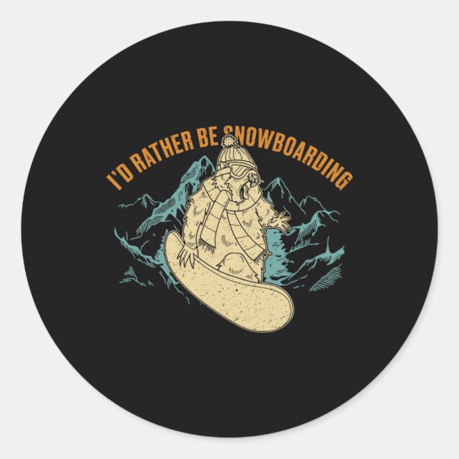 Sticker Rond Snowboard Ski Snowboard Activité compétitive (Devant)