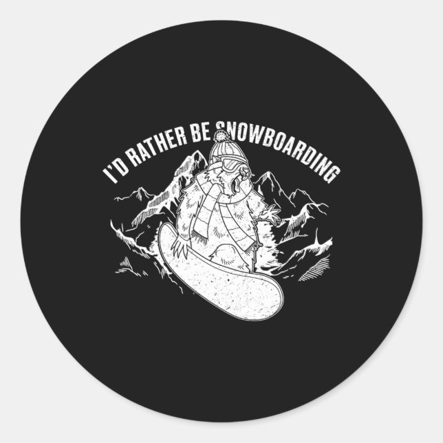 Sticker Rond Snowboard Ski Snowboard Activité compétitive (Devant)