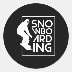 Sticker Rond Snowboard Snowboard Cadeau Love Snowboard