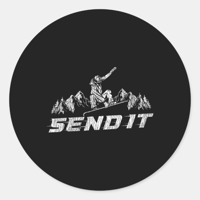 Sticker Rond Snowboard Snowboard Envoyer (Devant)