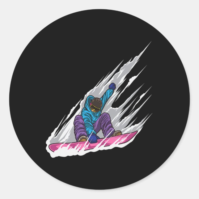 Sticker Rond Snowboard - Snowboard - Freestyle Snowboard L (Devant)