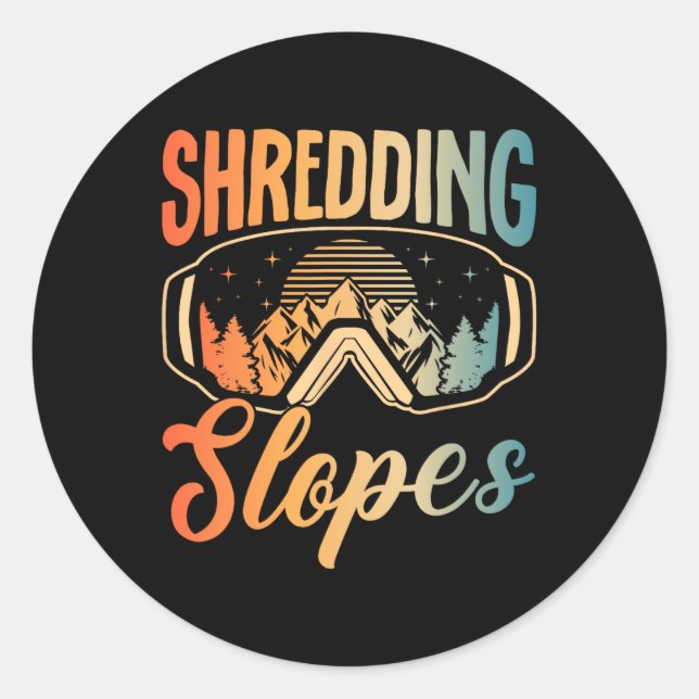 Sticker Rond Snowboard Snowboard Outfit Shredresse Pistes Sno (Devant)