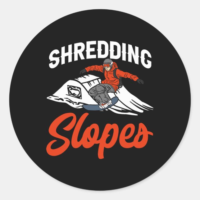 Sticker Rond Snowboard Snowboard Outfit Shredresse Pistes Sno (Devant)