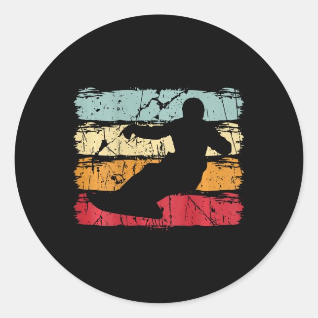 Sticker Rond Snowboard Snowboard Ski Vacances Snowboard Gi (Devant)